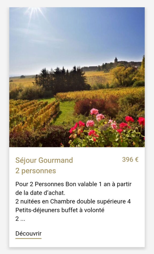 Bon cadeau séjour hôtel